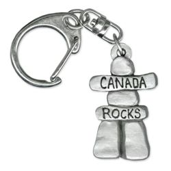 Pewter Inukshuk 'Canada Rocks' Key Ring - 6553KP Pewter Inukshuk 'Canada Rocks' Key Ring - 6553KP